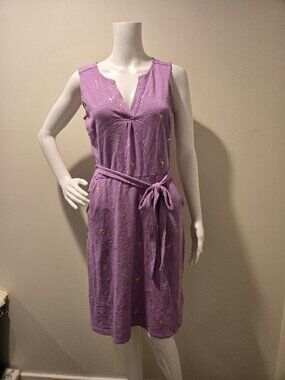 Boden Vanessa Wrap Dress Purple Gold Flamingo Print 4